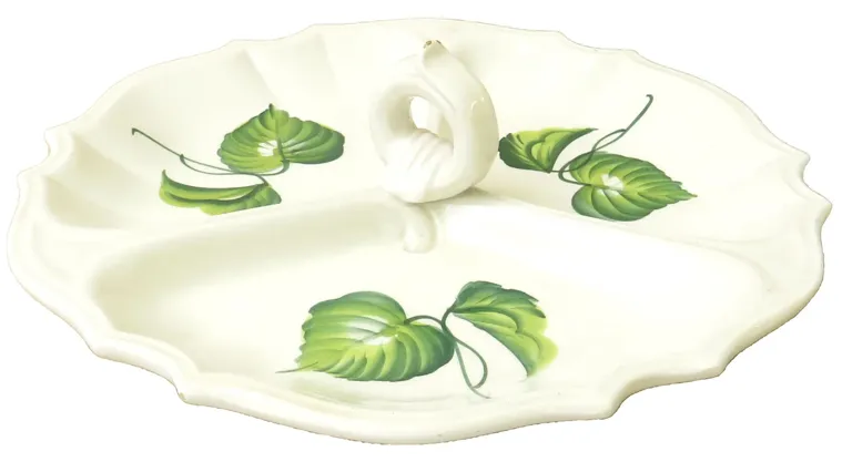 Green & White 3-part Serving Platter - Chez Vous