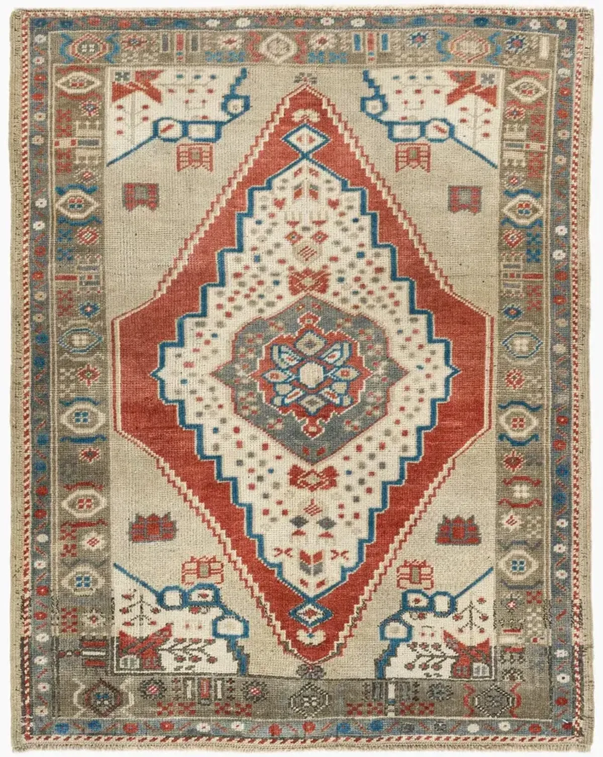 Turkish Oushak Area Rug 2'11 X 3'9 - Red - Red