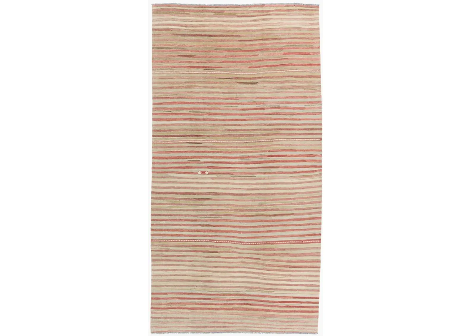 Turkish Kilim Area Rug 4'9 X 9'4 - Red - Red