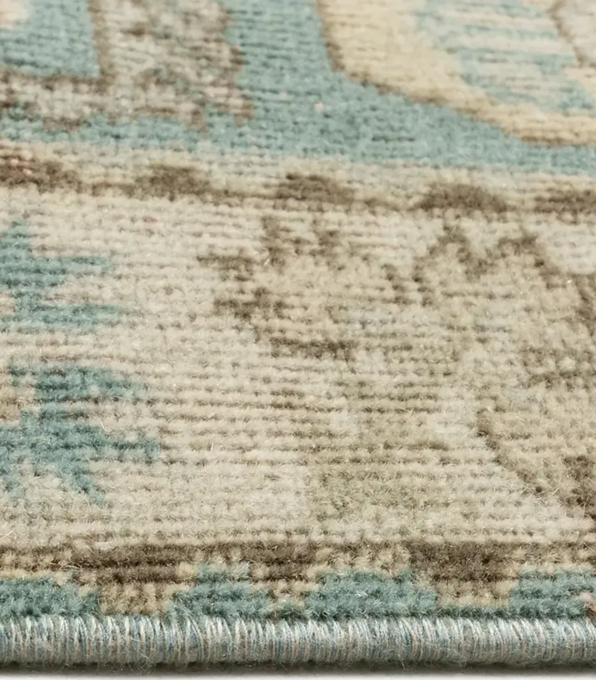 Oushak Rug Lightly Distressed 6'4 X 8' - Blue - Blue