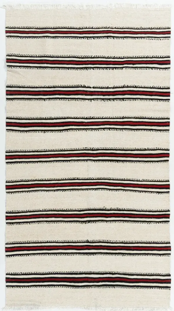Turkish Kilim Area Rug 4'8 X 8'4 - Brown - Brown
