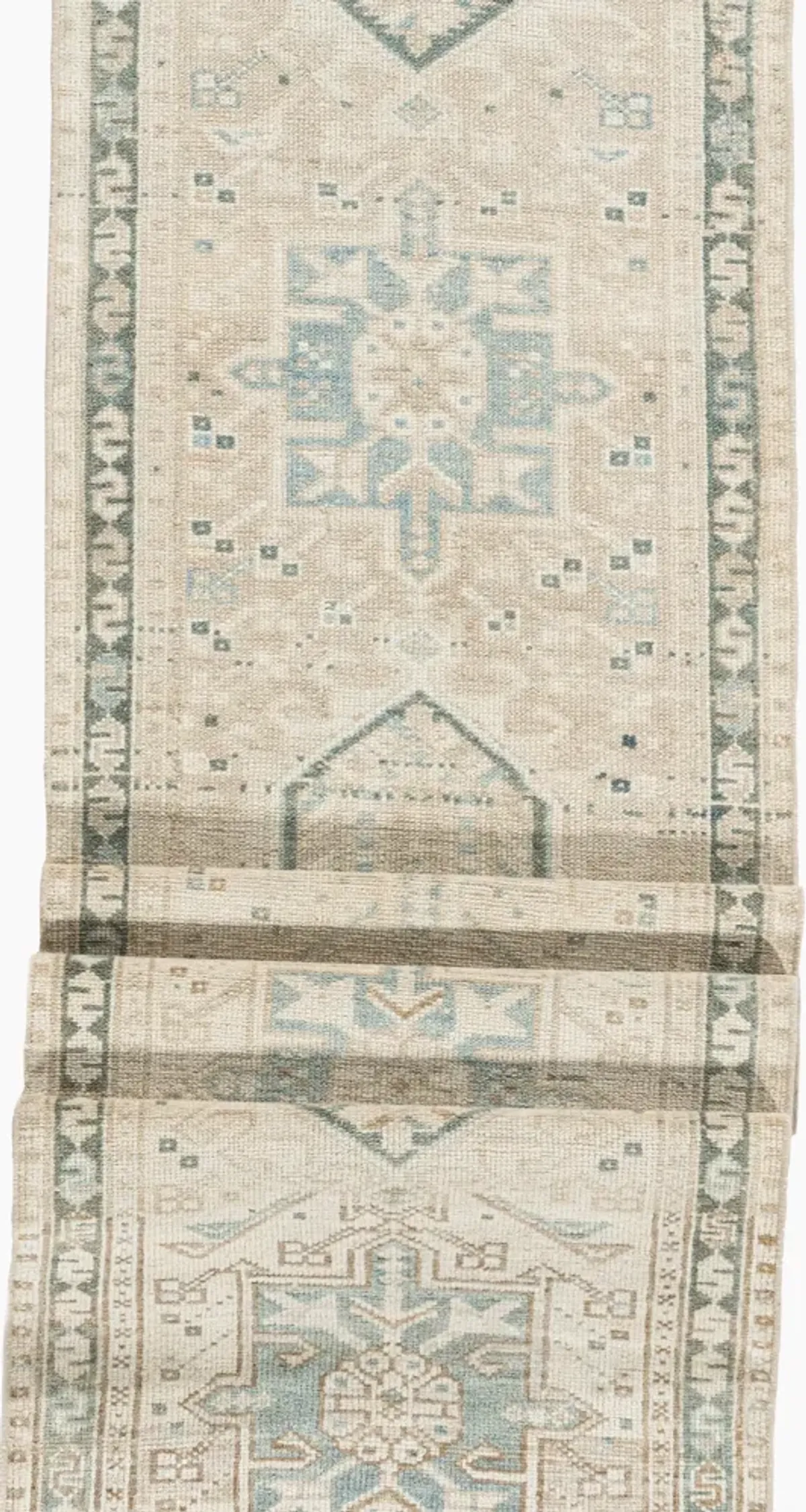 Persian Heriz Runner 1'10 X 12'8 - Blue