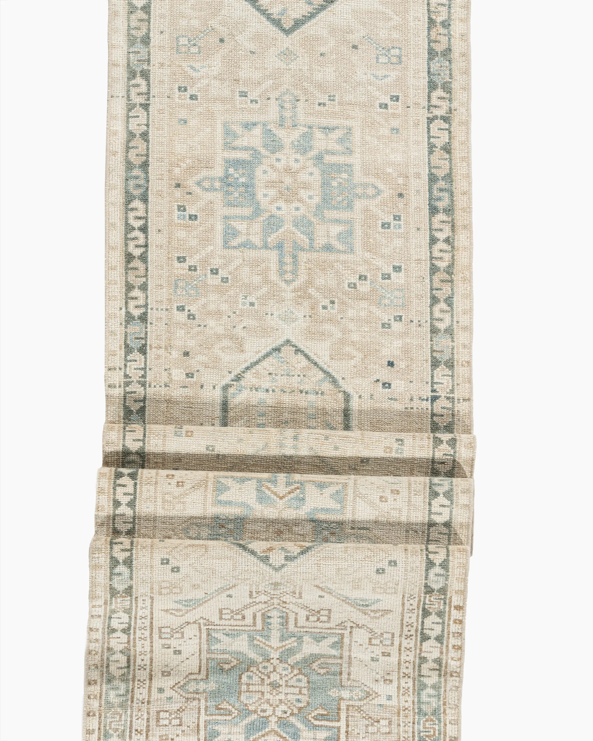 Persian Heriz Runner 1'10 X 12'8 - Blue