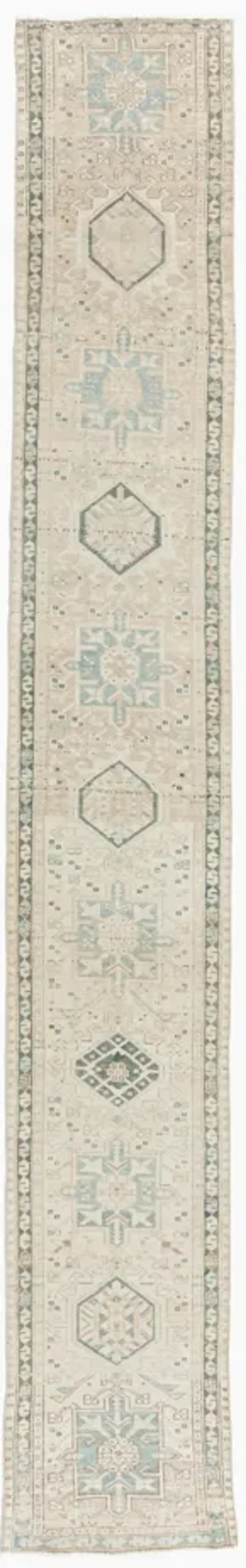 Persian Heriz Runner 1'10 X 12'8 - Blue