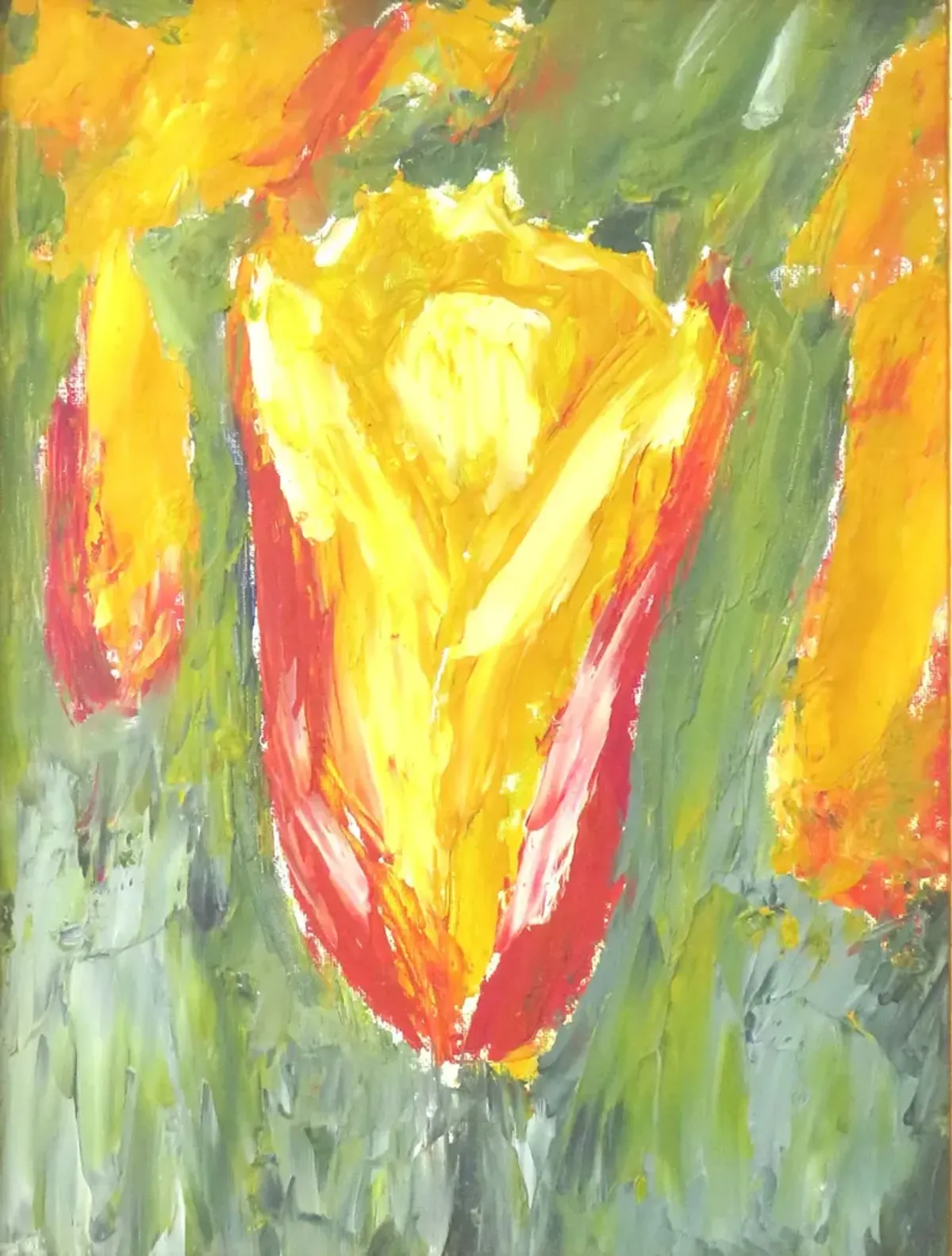 Limited Edition - Abstract Tulip Painting in Gold Frame - Chez Vous