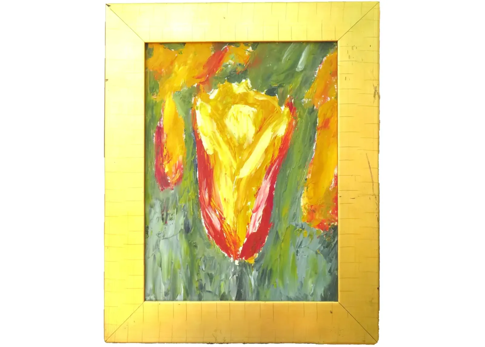 Limited Edition - Abstract Tulip Painting in Gold Frame - Chez Vous