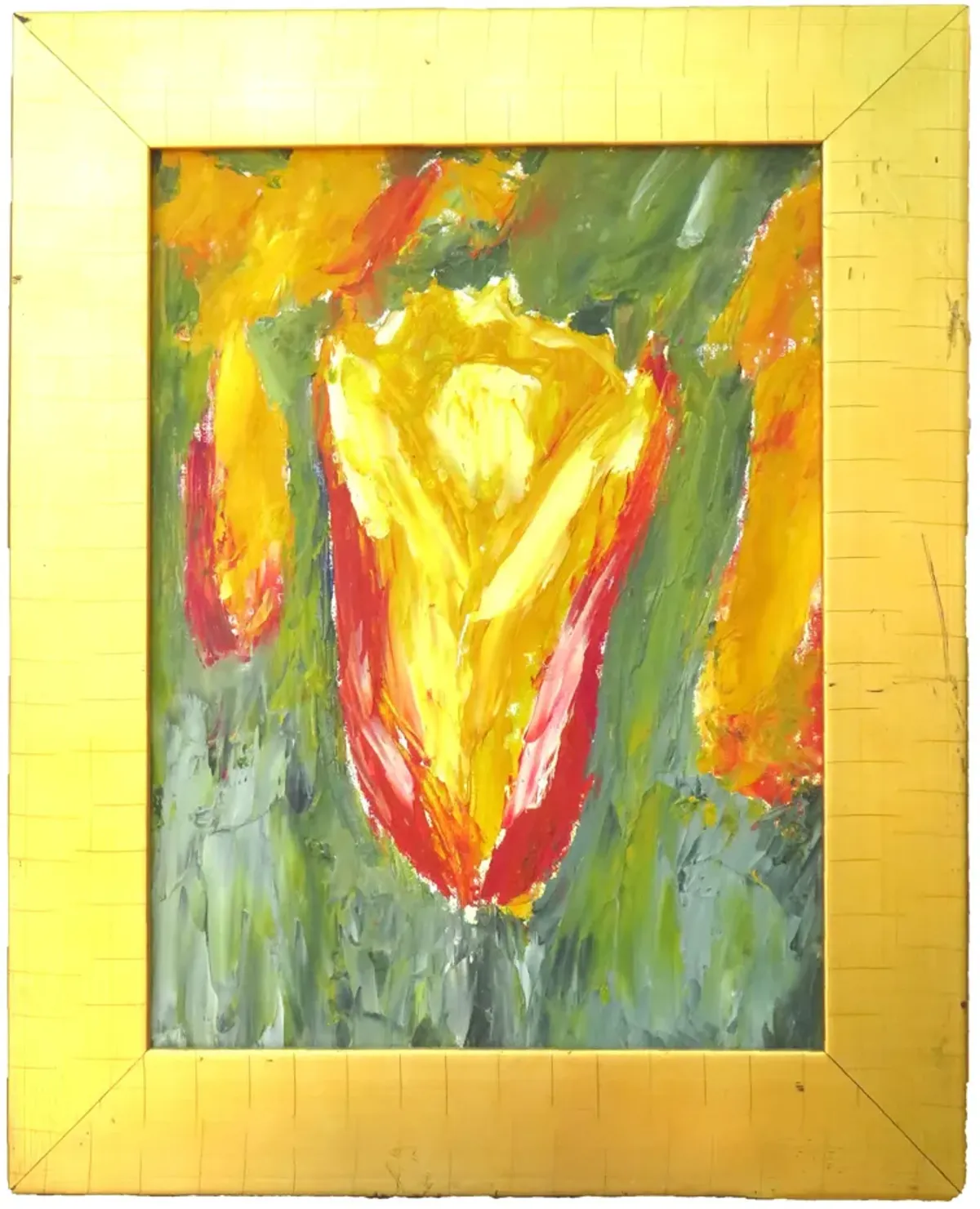 Limited Edition - Abstract Tulip Painting in Gold Frame - Chez Vous