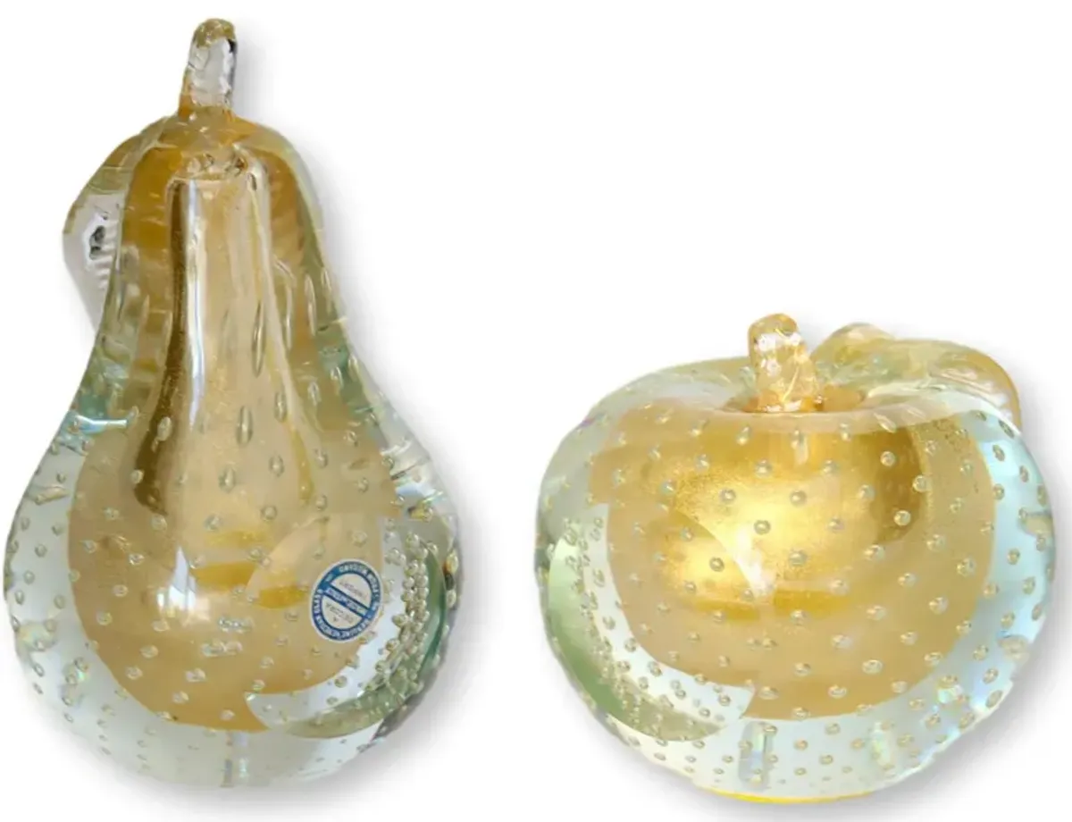 Italian Murano Glass Bookends - The Queens Landing - Gold