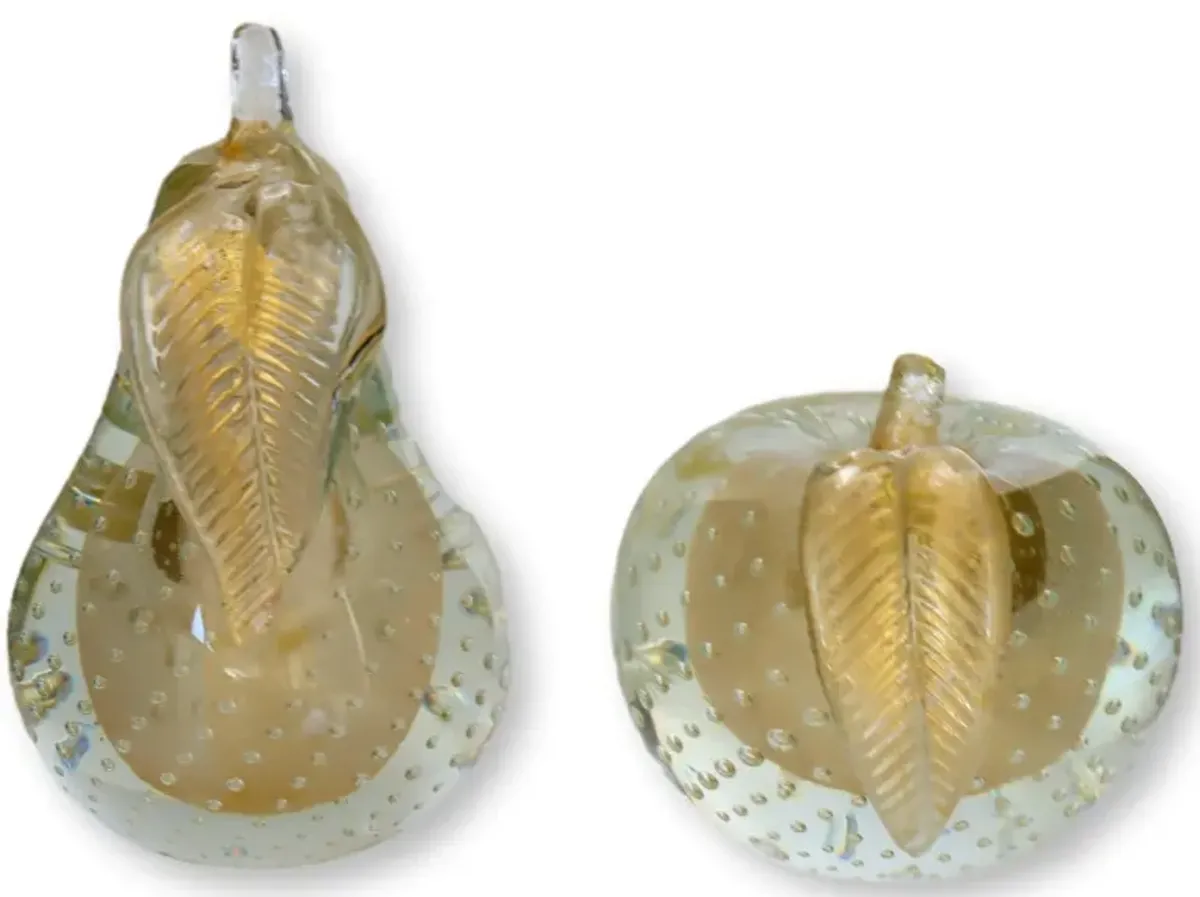 Italian Murano Glass Bookends - The Queens Landing - Gold