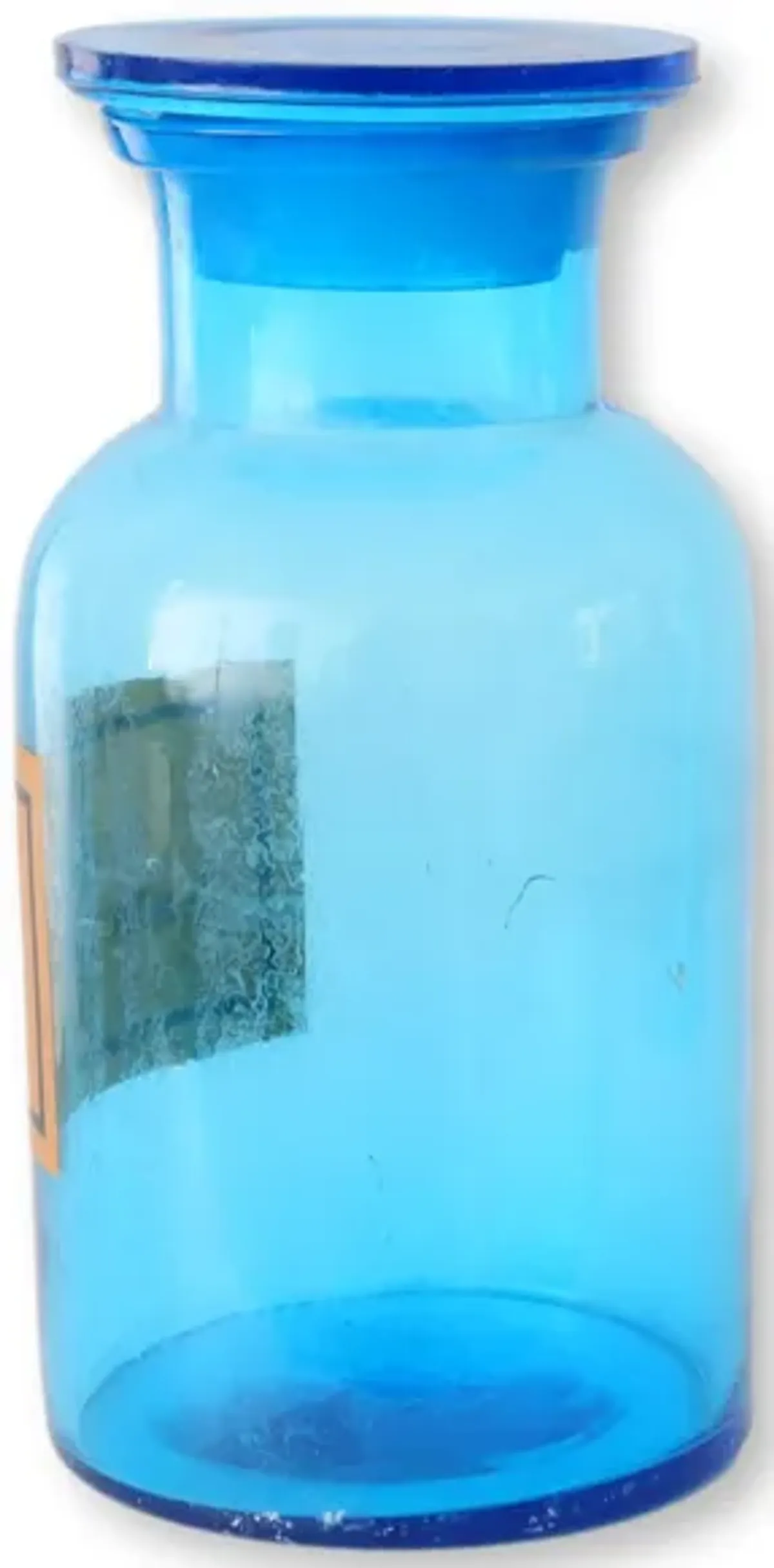 Turquoiose Glass Pharmacy Bottle - The Queens Landing - Blue