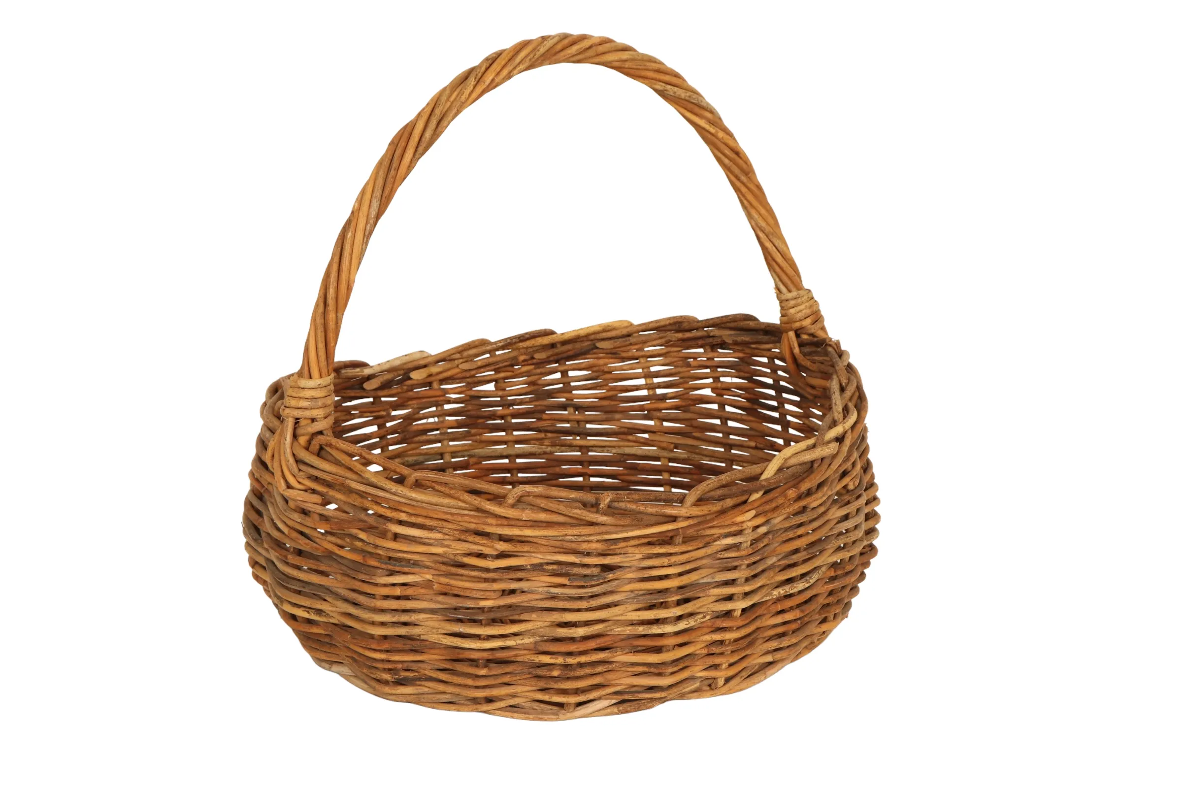 Woven Wicker Shopping Basket - Interesting Things - Brown