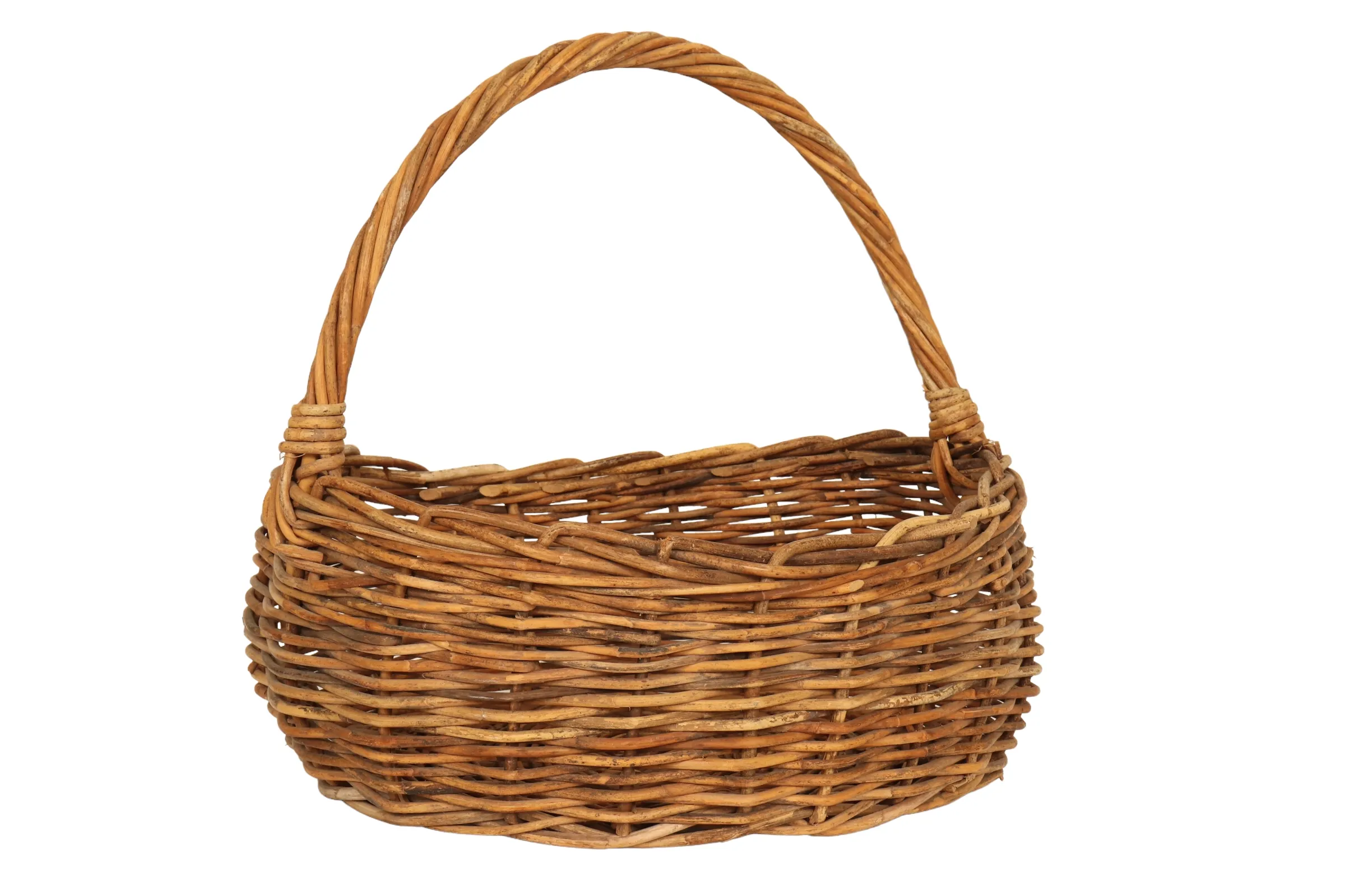 Woven Wicker Shopping Basket - Interesting Things - Brown