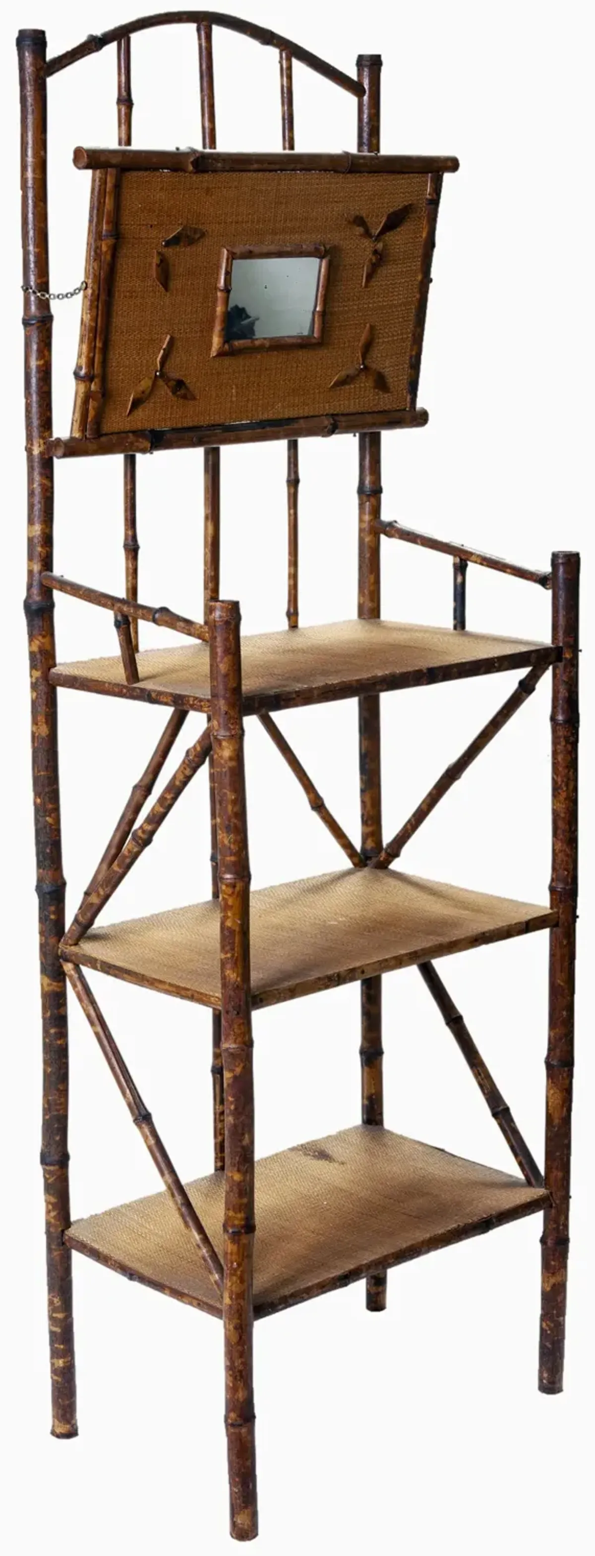 European Bamboo Etagere w 3 Shelves - Fleur de Lex Antiques - Brown