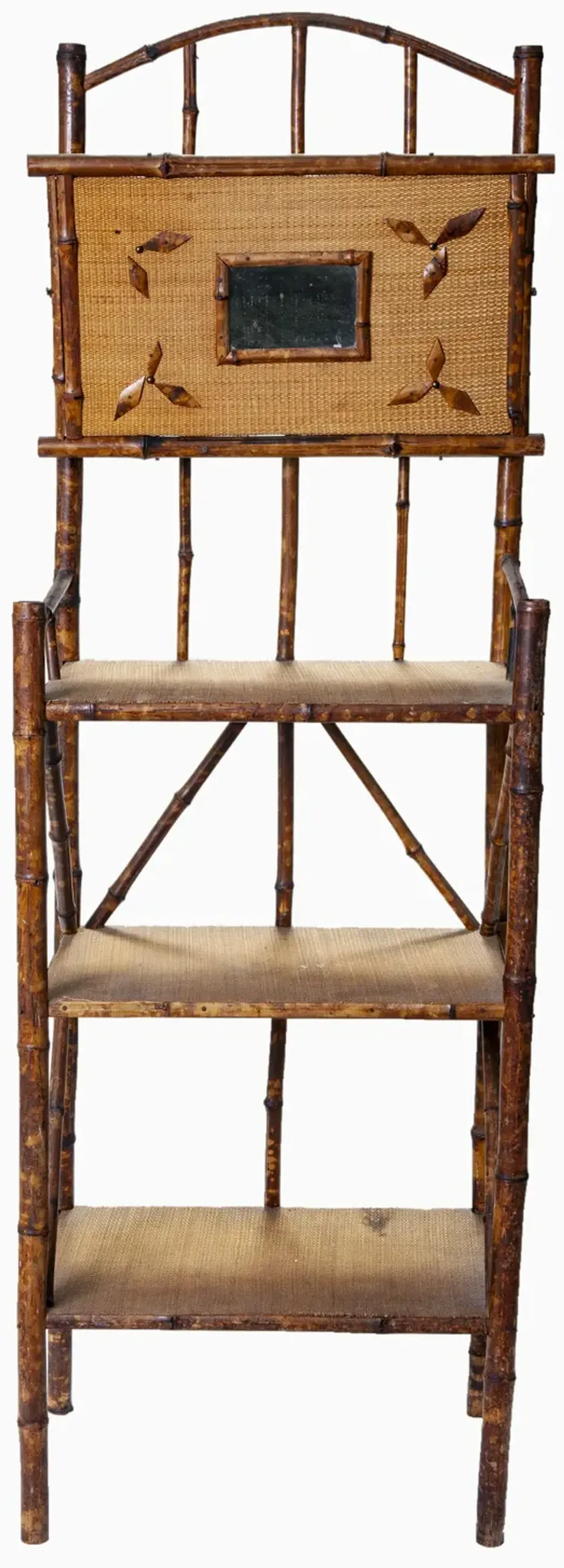 European Bamboo Etagere w 3 Shelves - Fleur de Lex Antiques - Brown