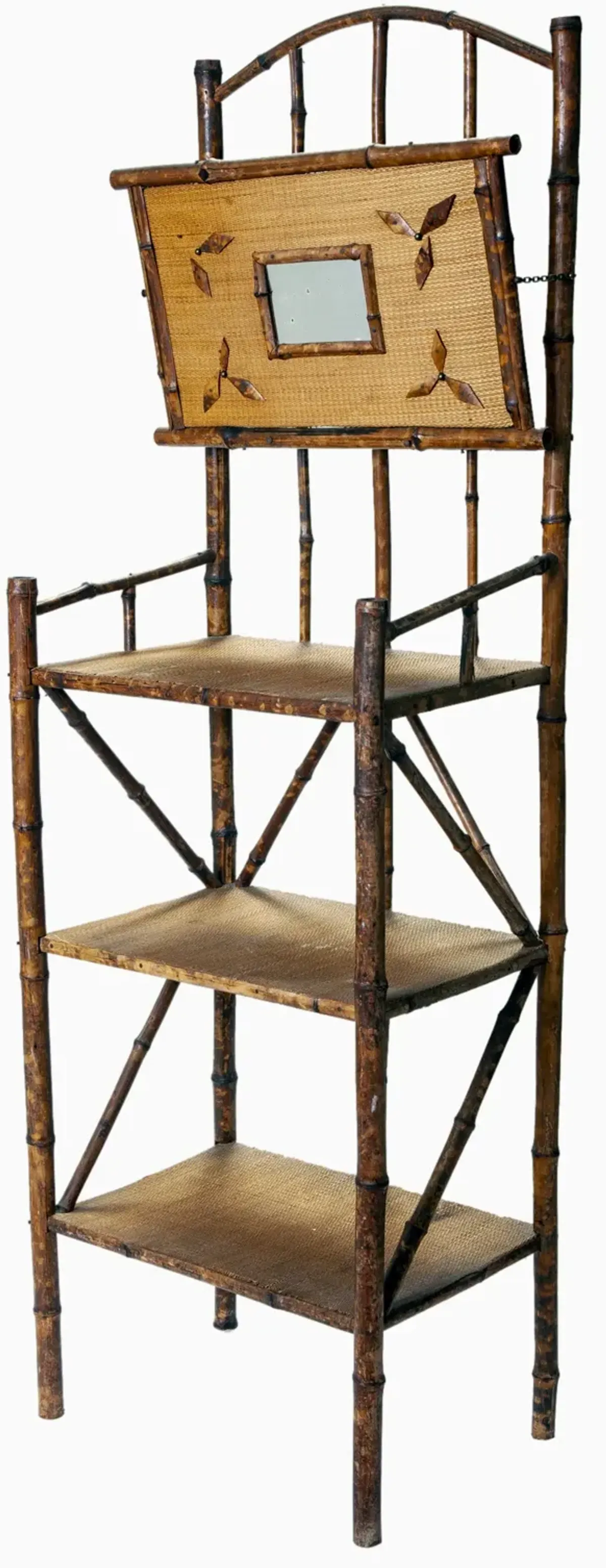 European Bamboo Etagere w 3 Shelves - Fleur de Lex Antiques - Brown