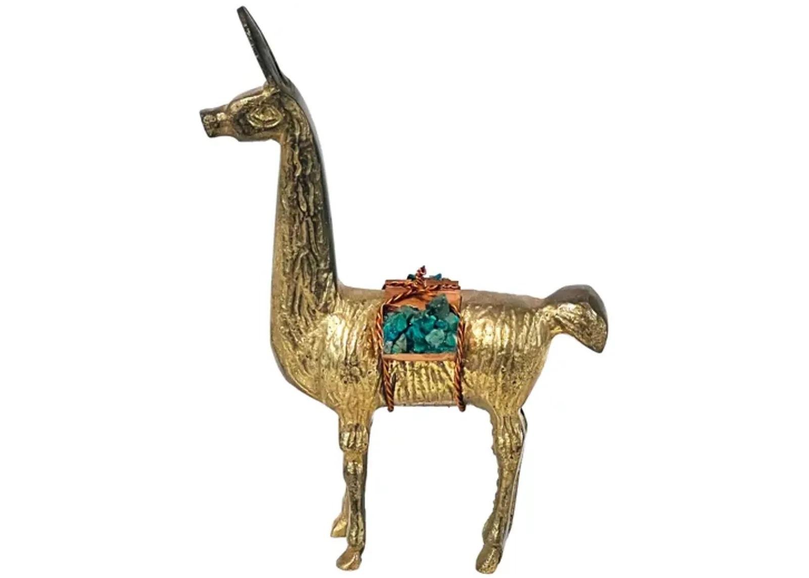 Solid Brass & Copper Llama - Eat Drink Home - Gold