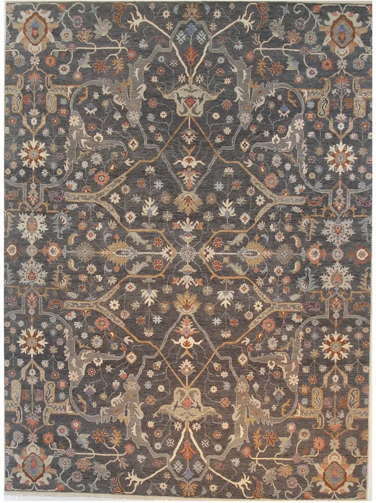 9" x 12" Oushak Rug - Charcoal - F.J. Kashanian - Gray - Gray