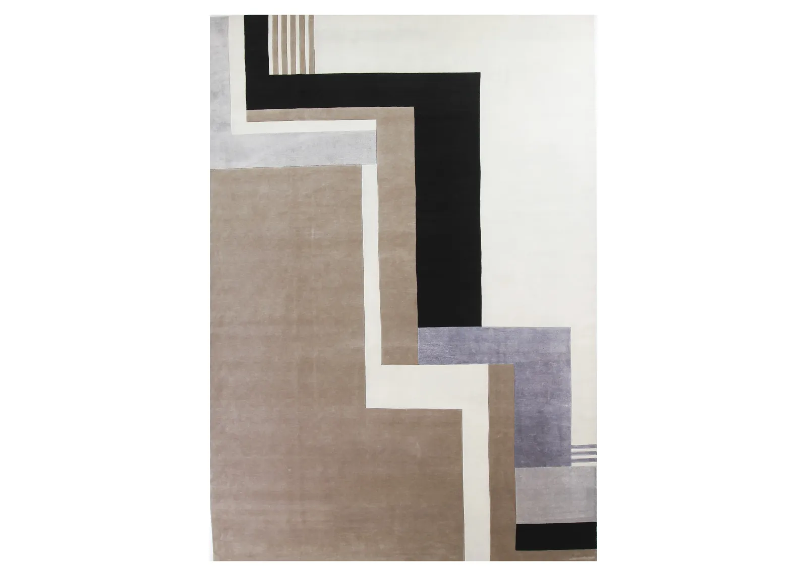 10" x 14" Winston Rug - Tan/Black - F.J. Kashanian - Black