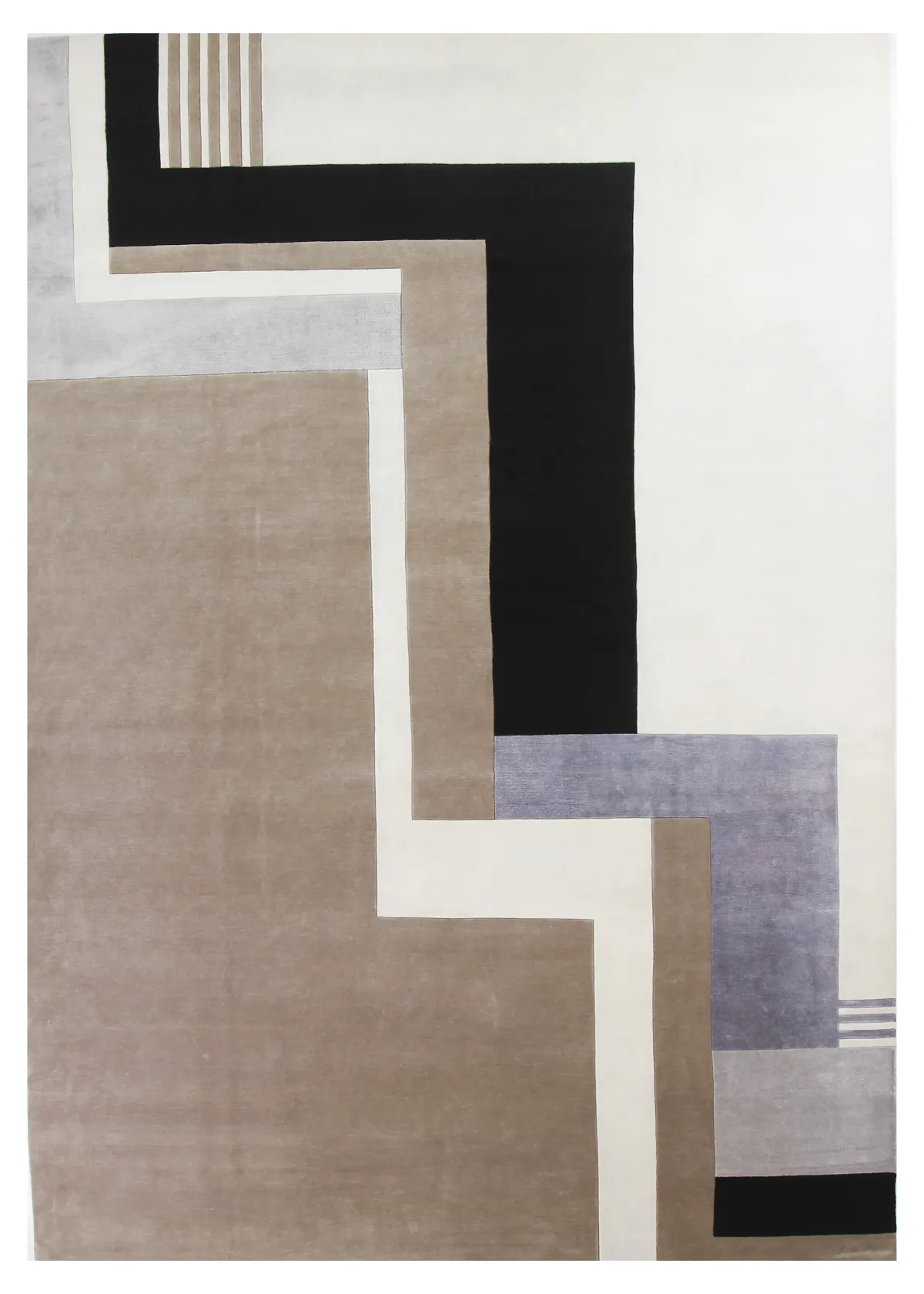 10" x 14" Winston Rug - Tan/Black - F.J. Kashanian - Black