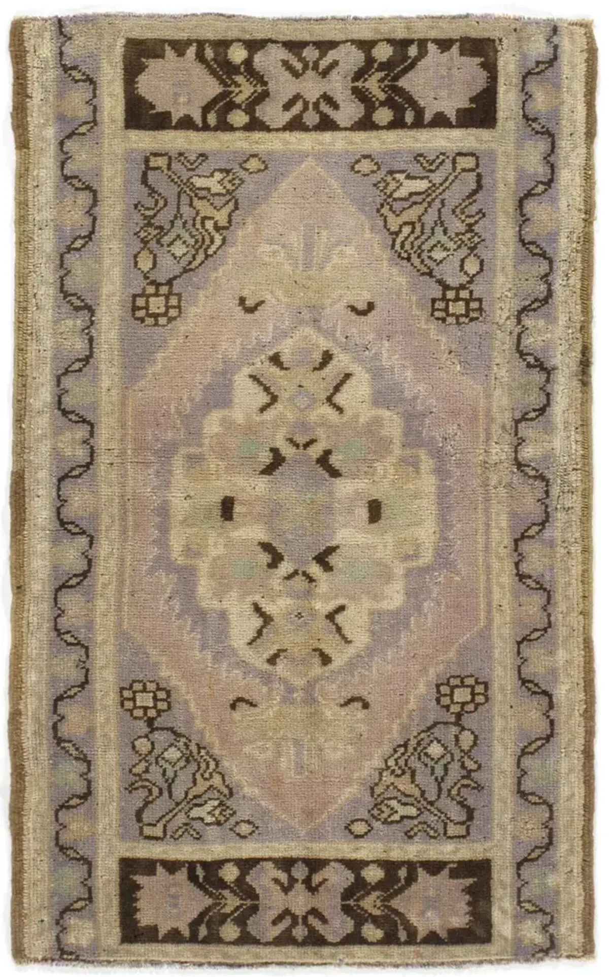 Turkish Yastik Area Rug 2 X 3'3 - Silver - Silver