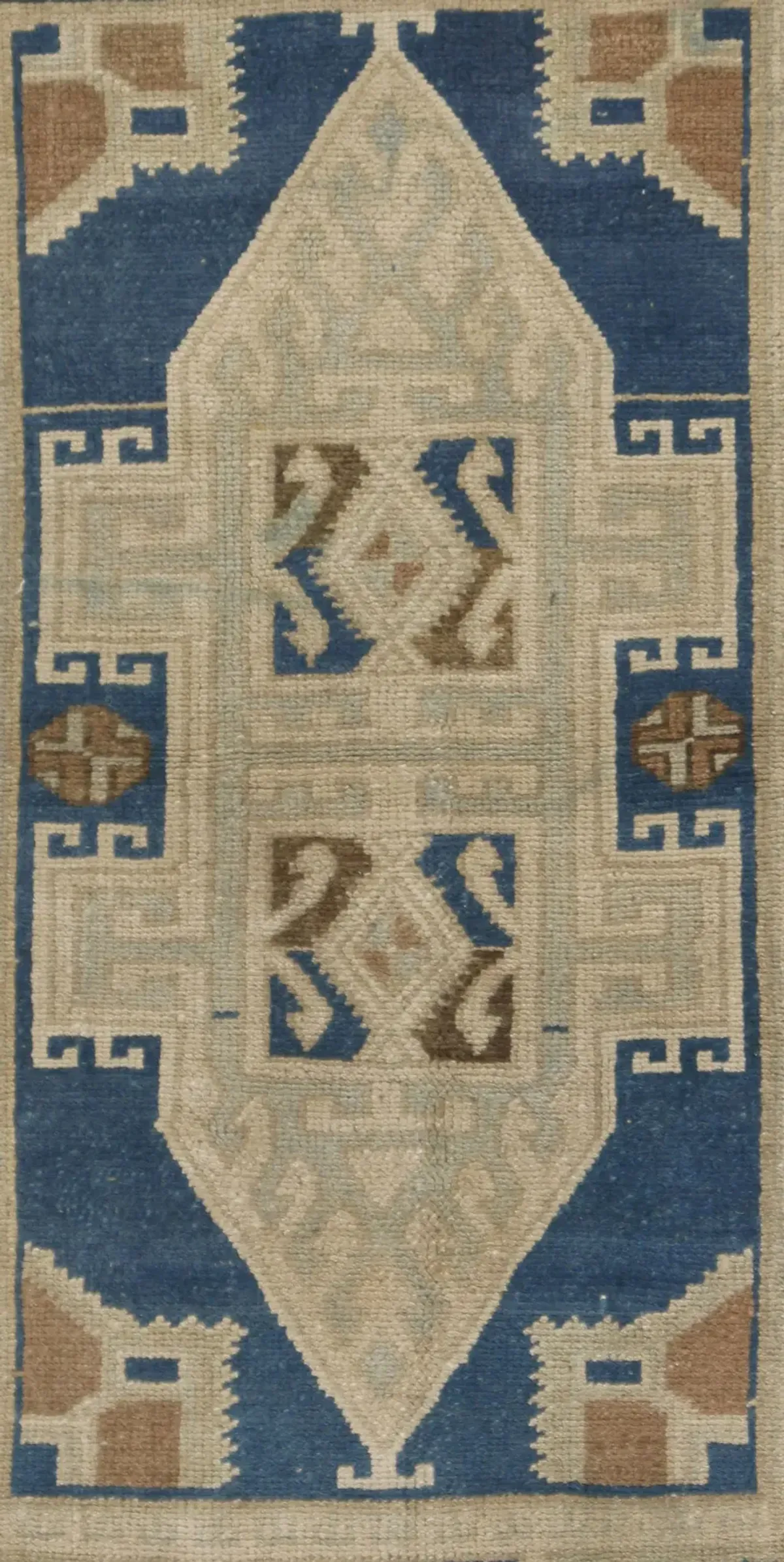 Turkish Yastik Area Rug 1'9 X 3' - Blue - Blue