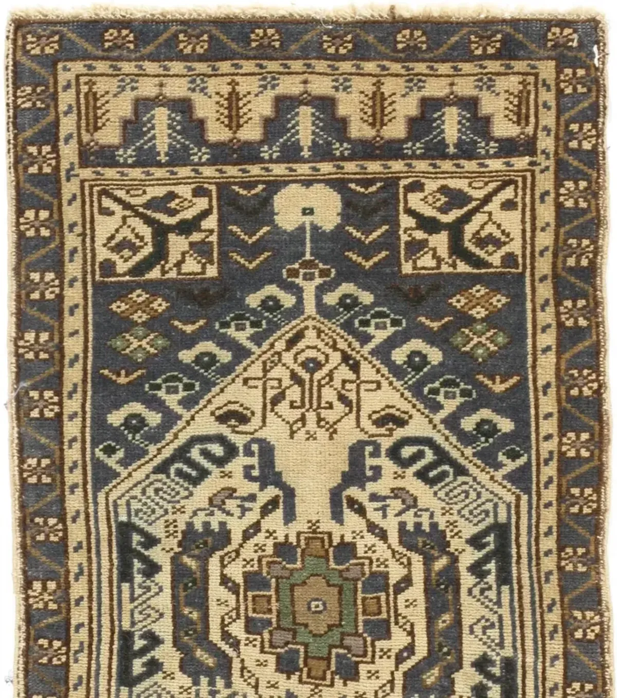 Turkish Yastik Area Rug 1'8 X 3' - Blue - Blue