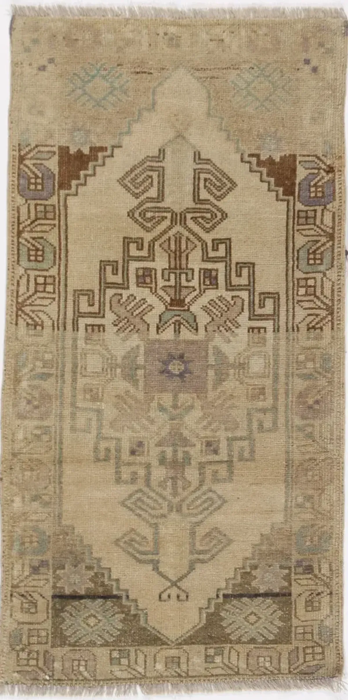 Turkish Yastik Area Rug 1'9 X 3'5 - Beige - Beige