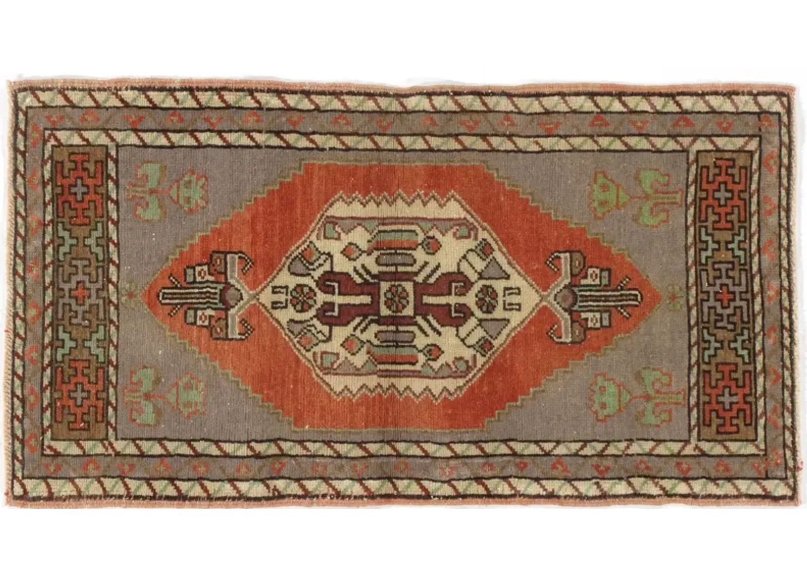 Turkish Yastik Area Rug - 1'10 X 3'4 - Brown - Brown