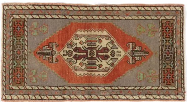 Turkish Yastik Area Rug - 1'10 X 3'4 - Brown - Brown