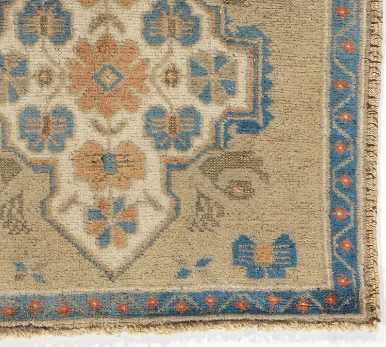 Turkish Camel Yastik Area Rug - 2' X 2'1 - Beige - Beige