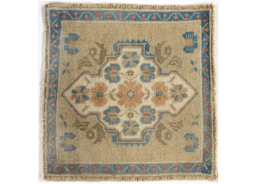 Turkish Camel Yastik Area Rug - 2' X 2'1 - Beige - Beige