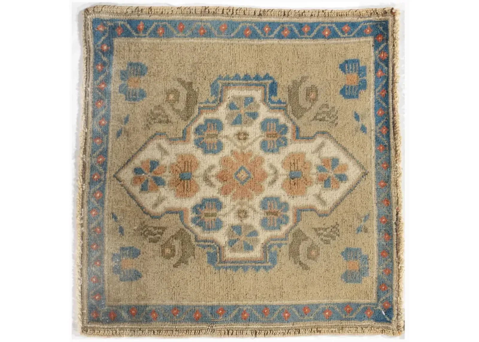 Turkish Camel Yastik Area Rug - 2' X 2'1 - Beige - Beige