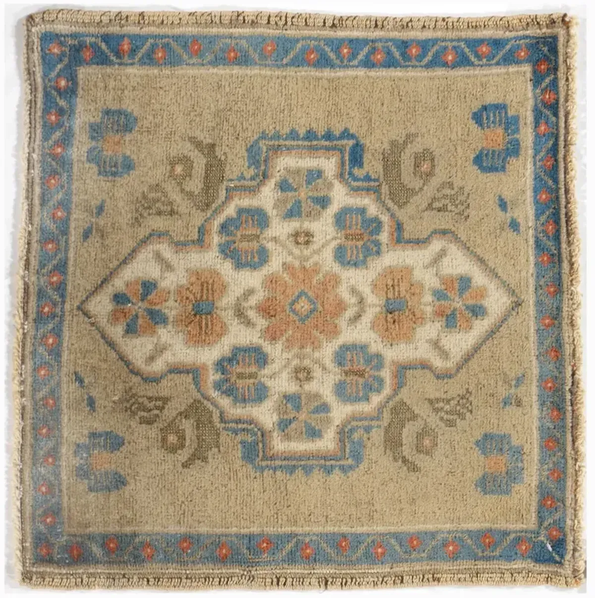 Turkish Camel Yastik Area Rug - 2' X 2'1 - Beige - Beige