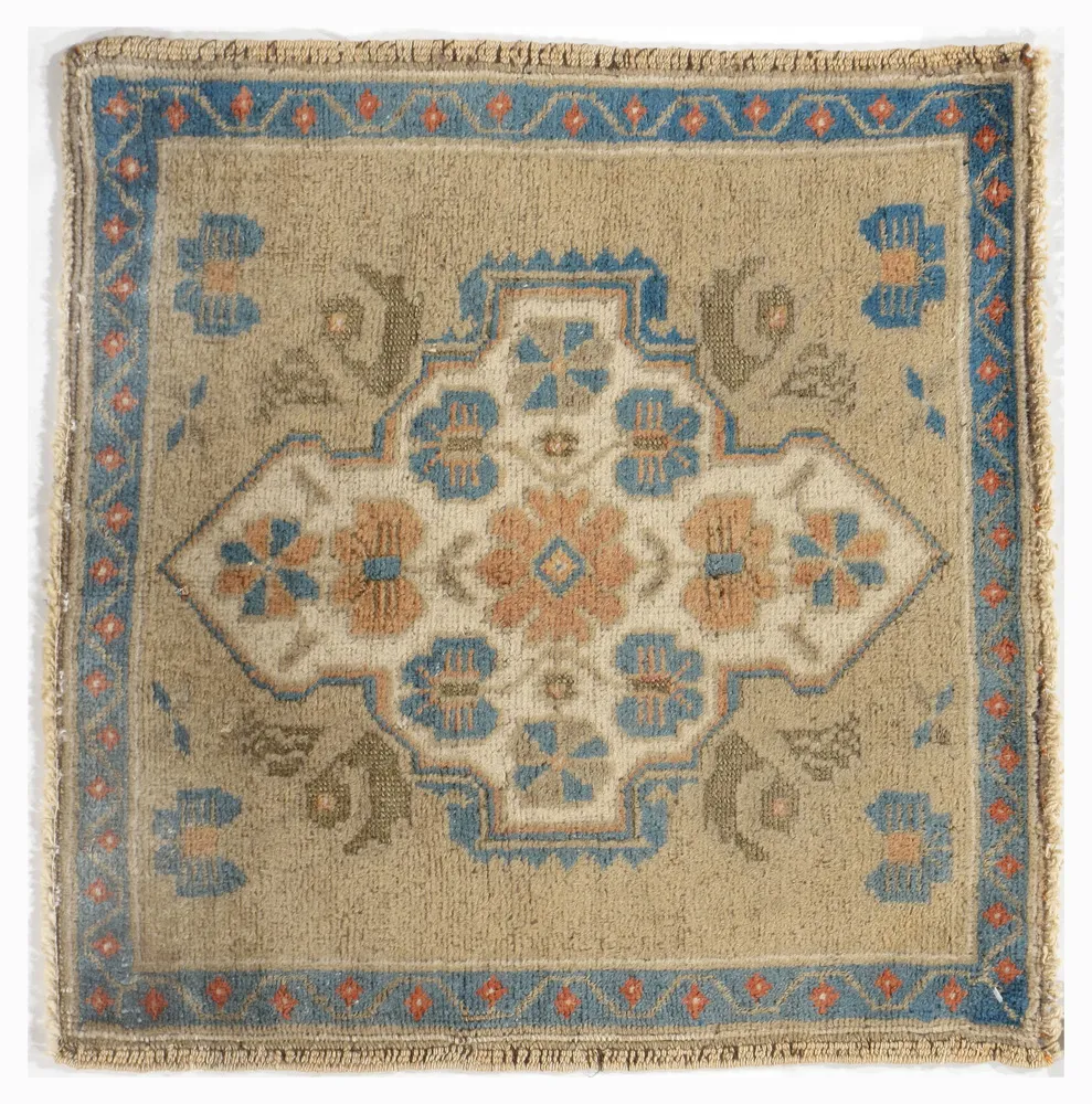 Turkish Camel Yastik Area Rug - 2' X 2'1 - Beige - Beige