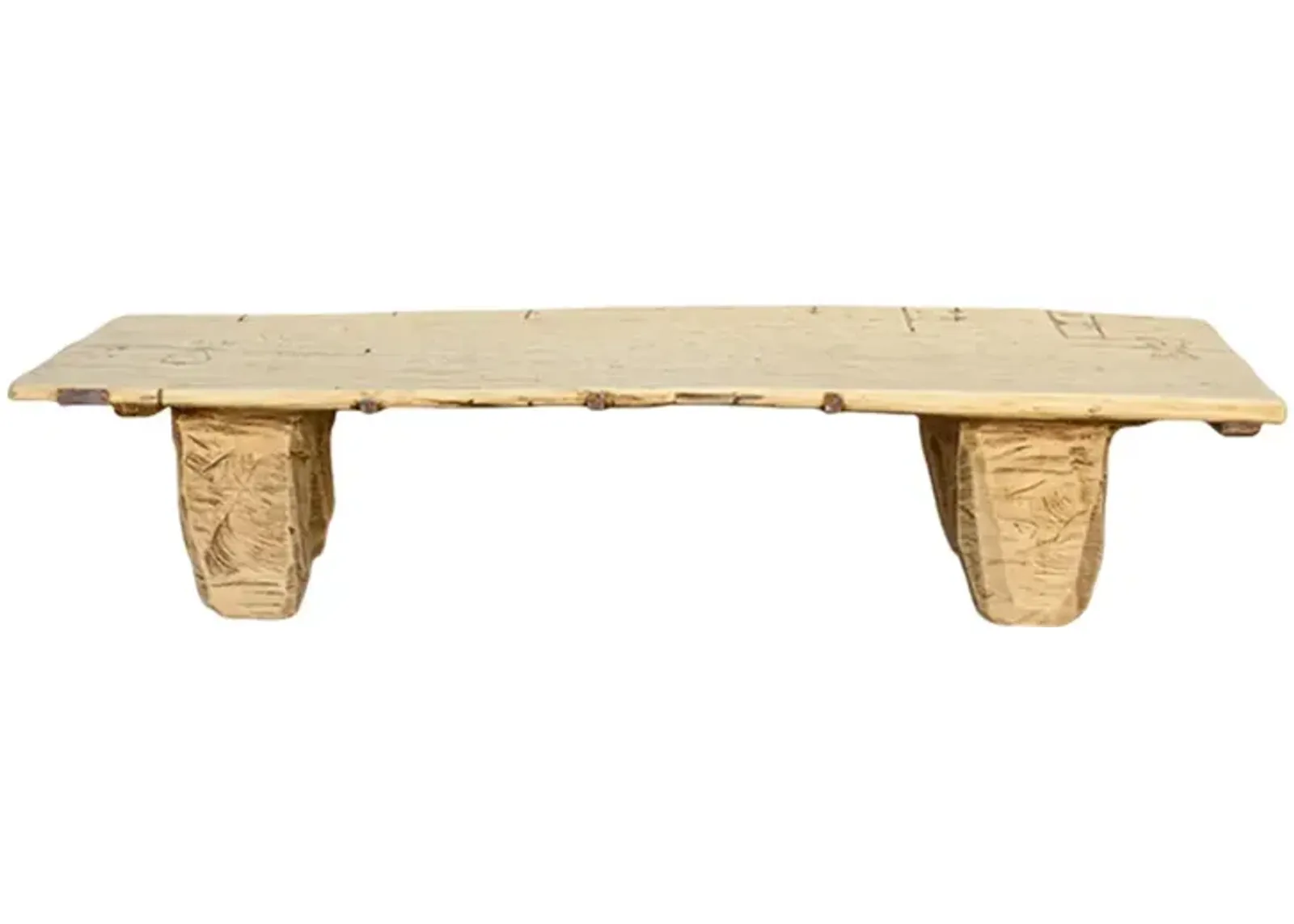 Antique Bleached Wood Naga Table - de-cor - Brown