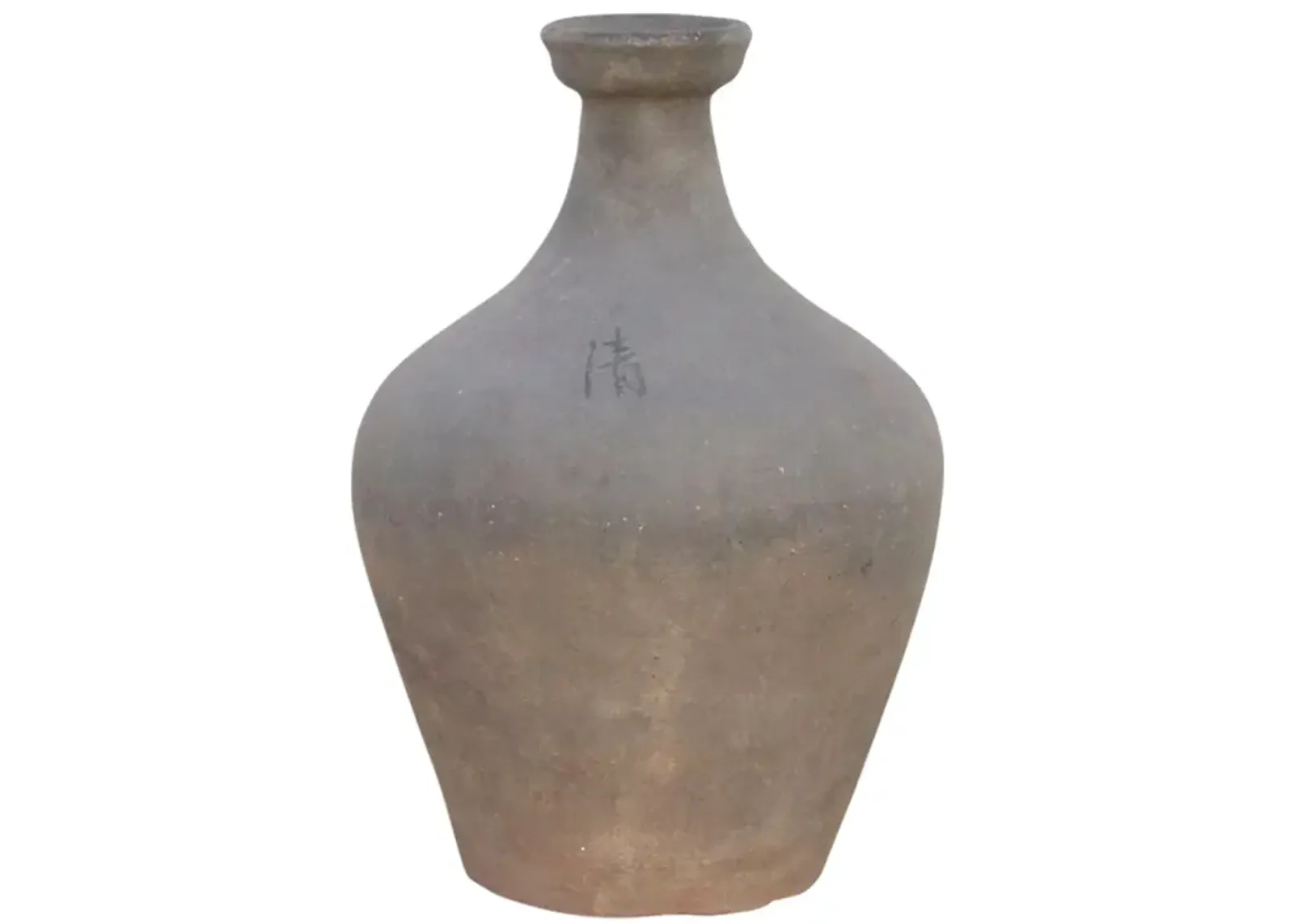 Oxidized Gray Terracotta Amphora Vase - de-cor