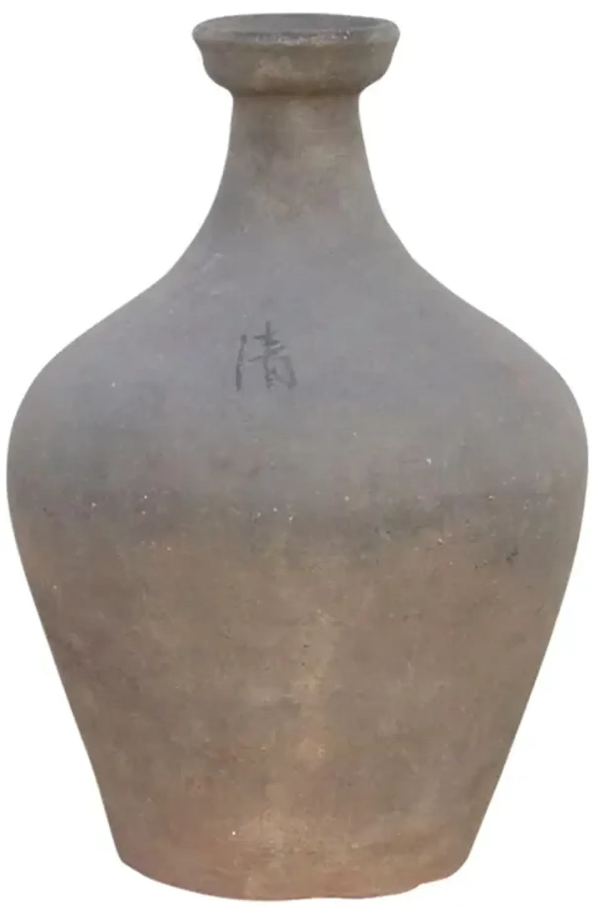 Oxidized Gray Terracotta Amphora Vase - de-cor