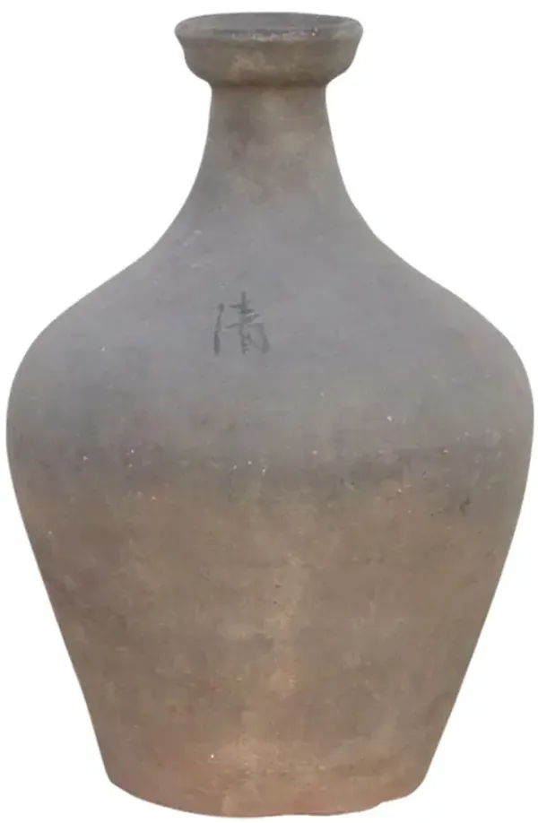 Oxidized Gray Terracotta Amphora Vase - de-cor