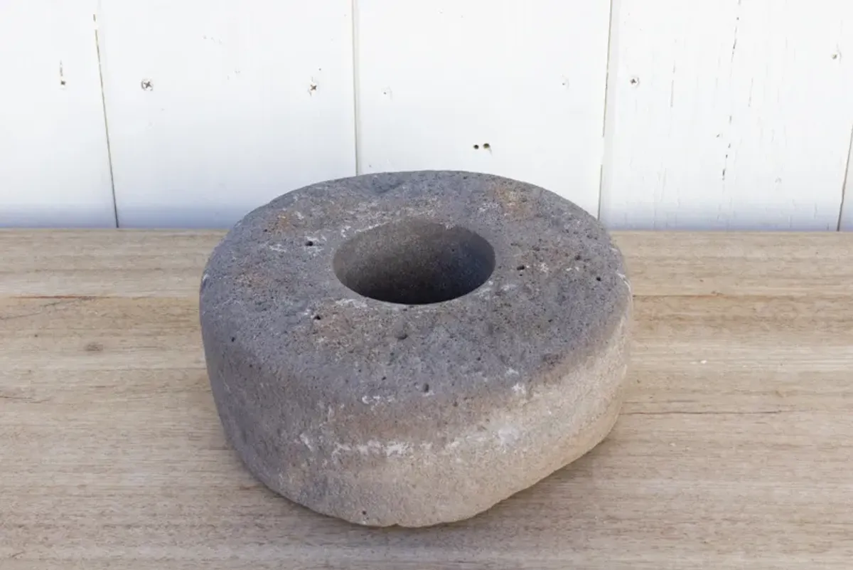 Vintage Stone Wheel Bowl - de-cor - Handcrafted - Gray