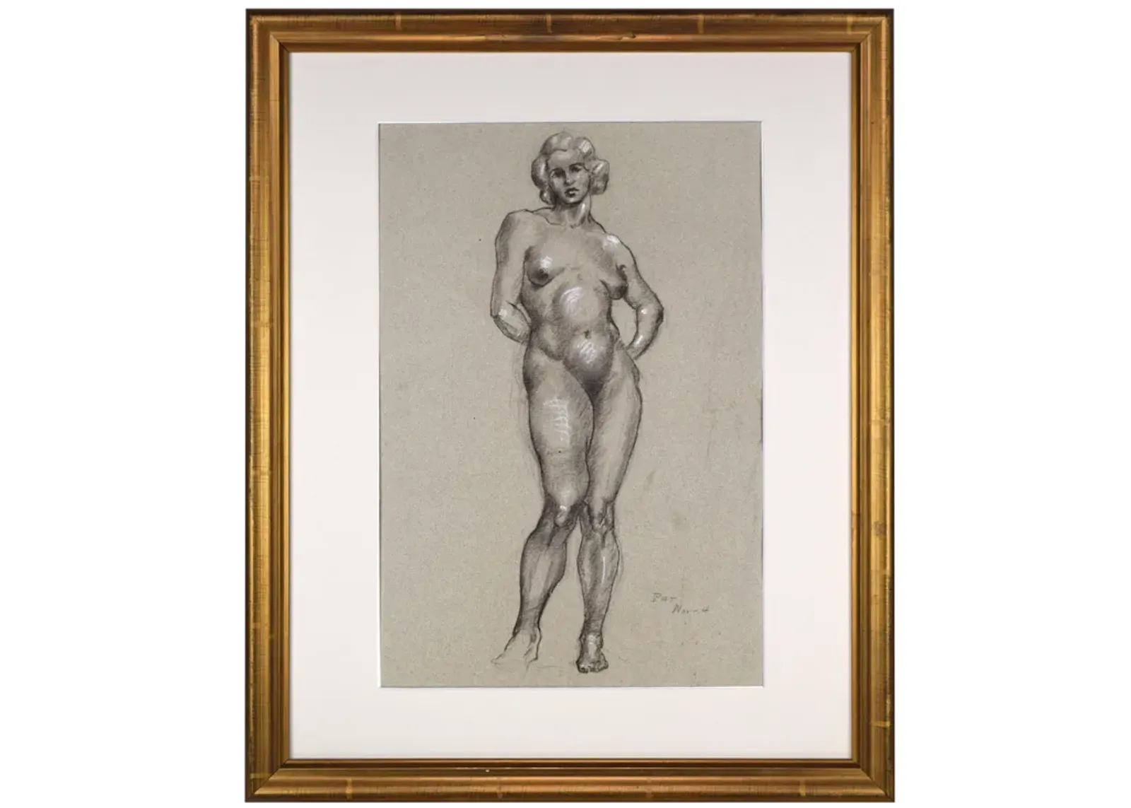 Art Deco Female Nude Drawing -Pattengill - Antiquarian Art Company - Black