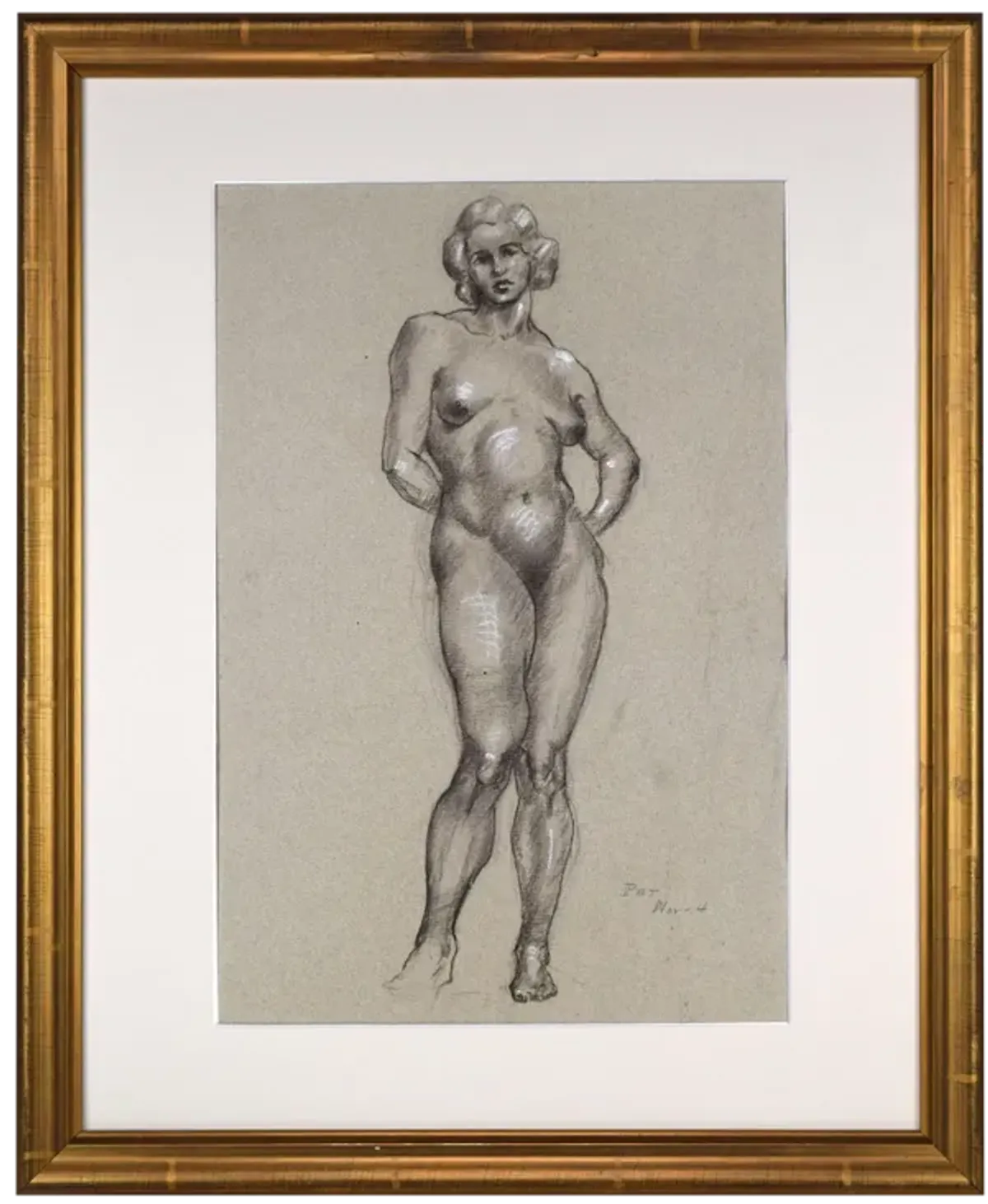 Art Deco Female Nude Drawing -Pattengill - Antiquarian Art Company - Black