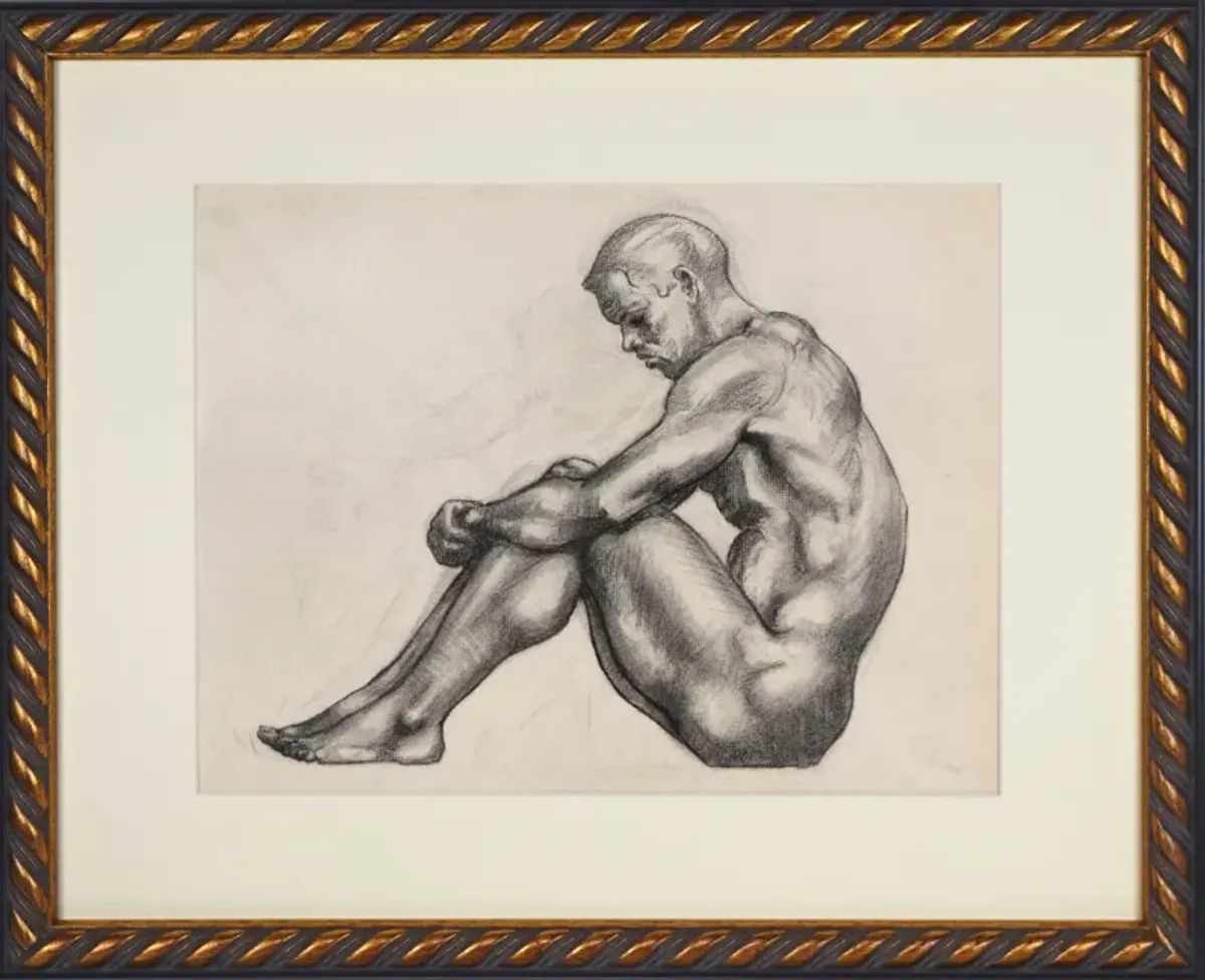 Figure Study Black Male Nude -Pattengill - Antiquarian Art Company