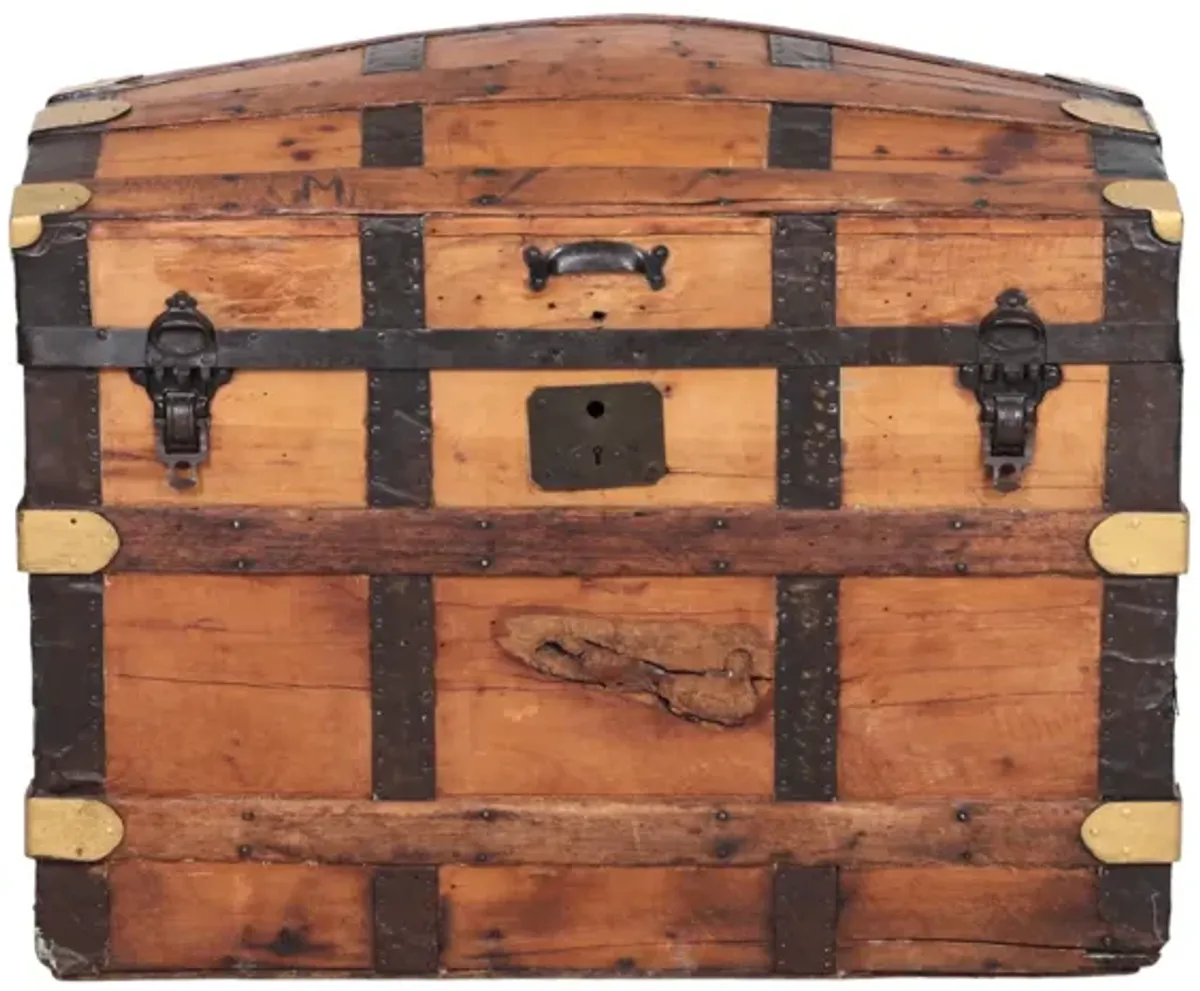 19th Century Barrel-Stave Steamer Trunk - Interesting Things - Brown