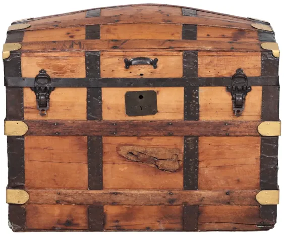 19th Century Barrel-Stave Steamer Trunk - Interesting Things - Brown