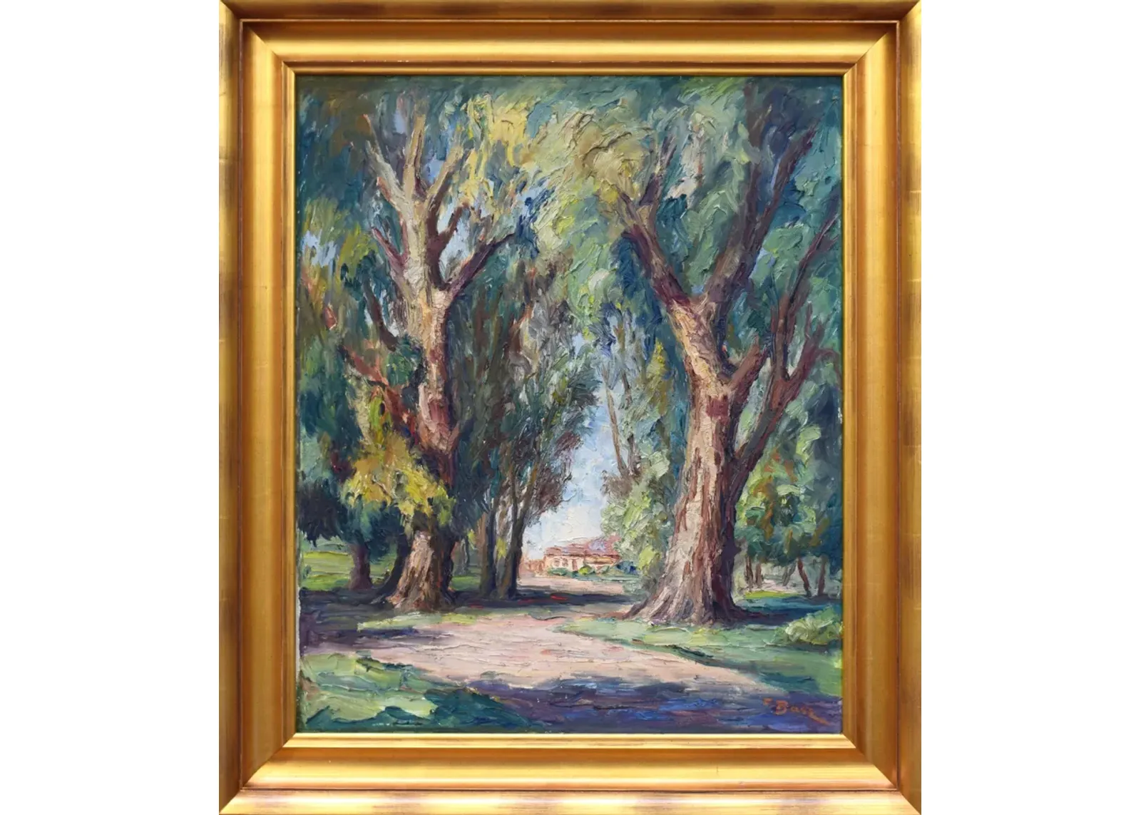 Impressionist Landscape by Fritz Baer - Antiquarian Art Company - Green