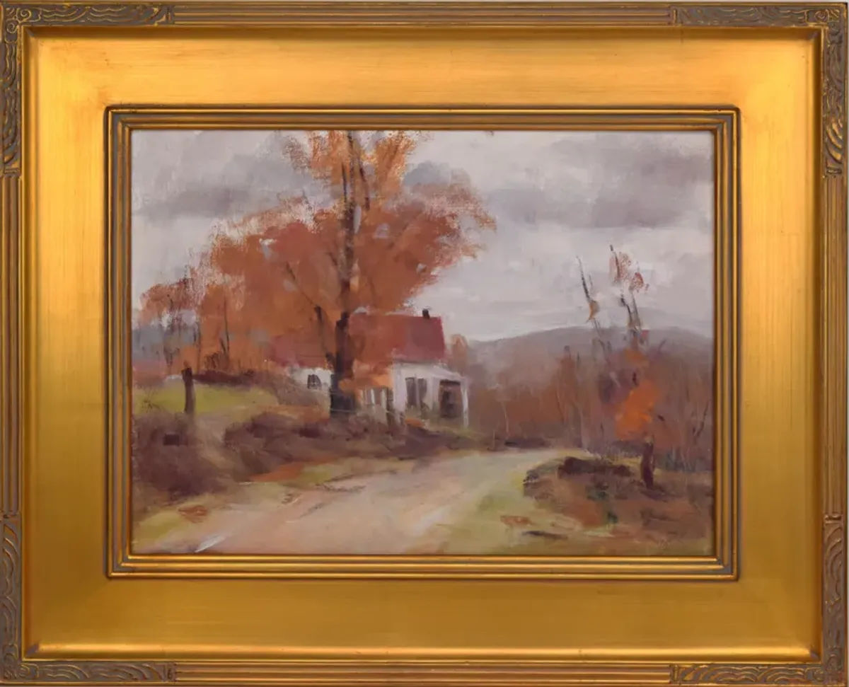 Vintage Impressionist Landscape H Barton - Antiquarian Art Company - Brown