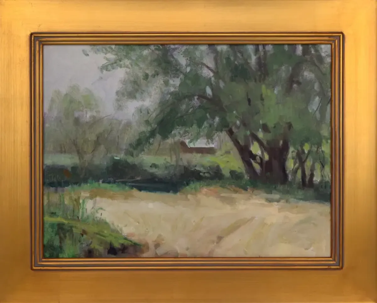 Vintage Impressionist Landscape H Barton - Antiquarian Art Company - Green