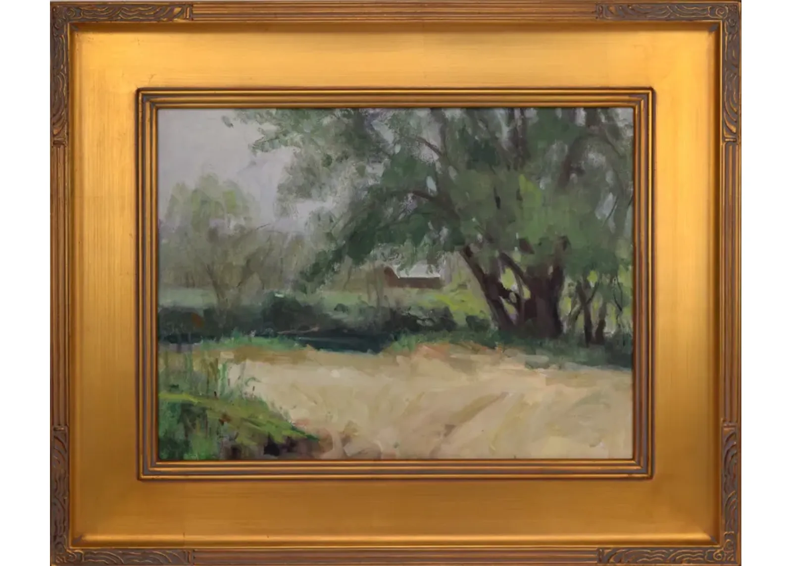 Vintage Impressionist Landscape H Barton - Antiquarian Art Company - Green