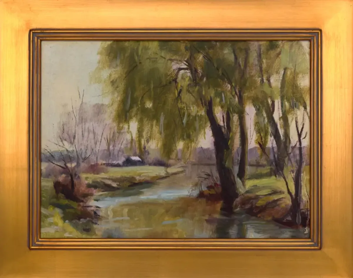 Vintage Impressionist Landscape H Barton - Antiquarian Art Company - Green