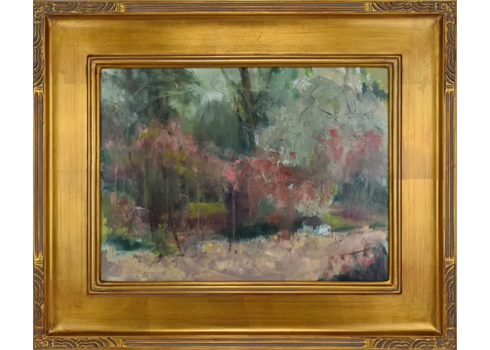 Vintage Impressionist Landscape H Barton - Antiquarian Art Company - Green